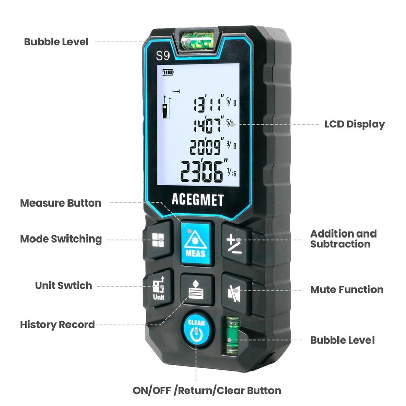 ACEGMET Laser Measure with Phone App, 229ft/70m Laser Measurement Tool