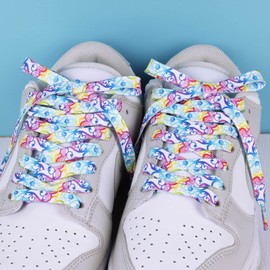 Booyckiy 5/16" Colorful Shoe Laces for Sneakers, Af1 Flower, 47in