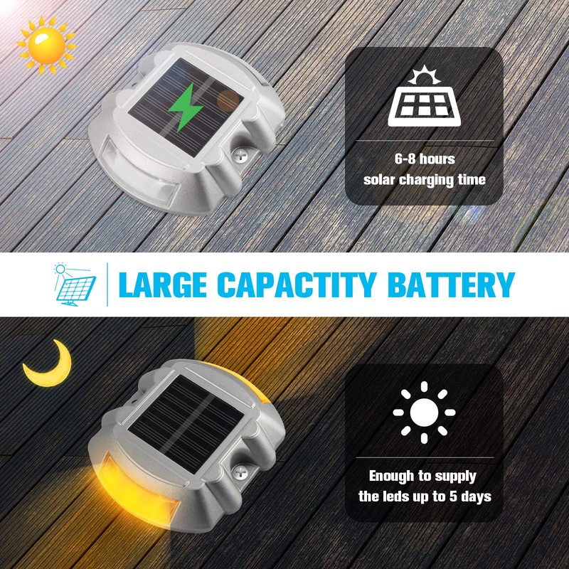 Solar Deck Lights Driveway Dock Lights, VOLISUN 12-Pack Led Wireless