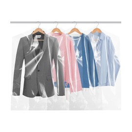 Polythene Garment Covers Clear Plastic Clothes Covers Dry Cleaning Durable, Reusable, and Space-Saving Ultimate Dust and Moisture (60 x 96CM (24'' x 38''), 30 Pcs)