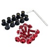 Coolboyer 10PCS M5x16mm Universal Motorcycle Windscreen Windshield CNC Bolts Screws Nut Fastener for Honda Suzuki Yamaha Kawasaki (Red)