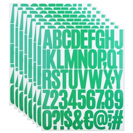 8 Sheets Letter Number Stickers - 2 Inch Self-Adhesive Vinyl Alphabet Punctuation Letters Number Sticker for Mailbox, Scrapbook, Decoration, Craft, Arts, DIY, Decor - Dark Green