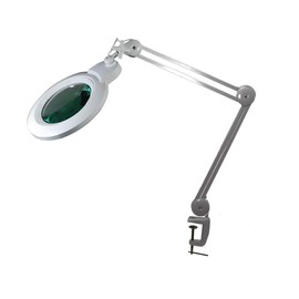 (7 inch Glass Lens) Professional LED Magnifying Lamp with Clamp, Dimmable, 1200 Lumens 5600K-6000K Daylight Bright 84 SMD LED, Work Light Mounting Bracket Clamp (5 Diopter) BoliOptics MG16304321