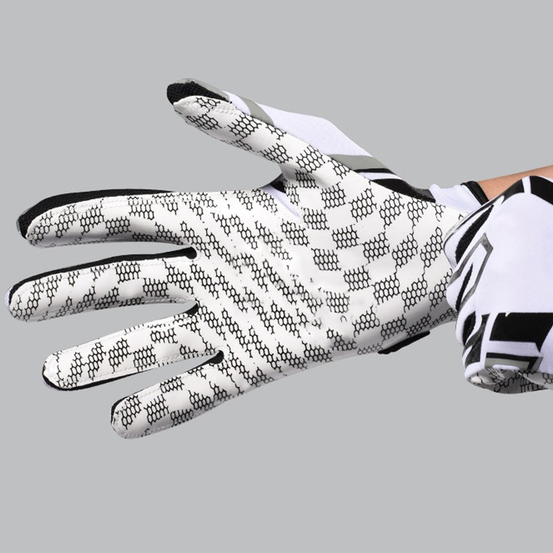White Football Gloves Anti Slip Silicone Grip Sports Receiver Glove