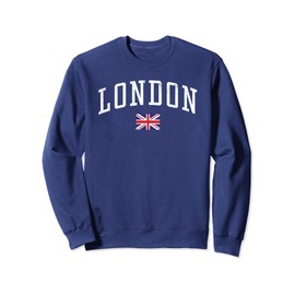 Vintage London England Country Flag Souvenir Vacation Sweatshirt