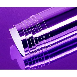 DIYAH High Gloss Purple Chrome Mirror Vinyl Car Wrap Sticker with Air Release Bubble Free Anti-Wrinkle (120" x 60" / 10FT x 5FT)