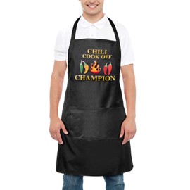 Syhood Chili Cook off Aprons Chili Cook off Prizes Black Bib Cook off Aprons for Kitchen Crafting BBQ Drawing Outdoors for Men Women Chili Festivals Decorations