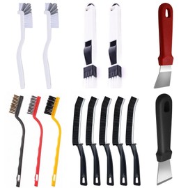 14 Stück Fugenbürste Hartborsten Fugenbürste Spaltreinigungsbürste Mini Drahtbürsten Schaber Eckenreinigungsbürste für die Reinigung von Rost, Fliesenböden, Badezimmer,Küche