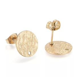 Unbranded 10 pcs. 304 Stainless Steel Gold Plated Earring Posts/Studs 12mm - Textured