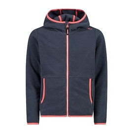 CMP Giacca Kid G con Cappuccio Fisso Unisex - Bambini e Ragazzi, Titanio-Red Fluo H1, 128