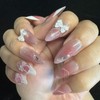 CECOBAG French Style Nail Patches Pink Almond Shaped Nails With