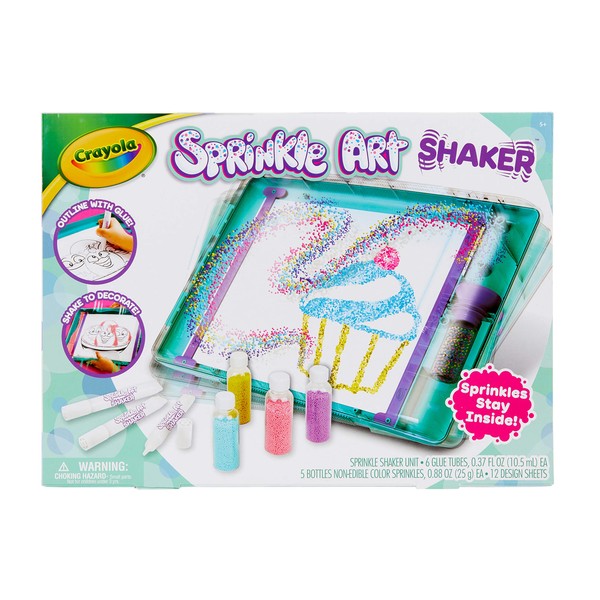 Crayola Sprinkle Art Shaker, Rainbow Arts and Crafts, at Home Crafts for Kids, Gift, Age 5, 6, 7, 8
