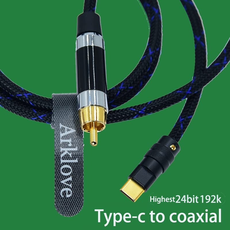 Arklove 2ft USB c to coaxial Cable Male Type-c to