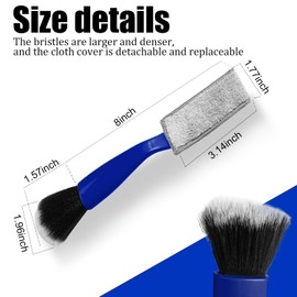JDDRY Double Head Brush for Car Cleaning,2 in 1 Portable Car Interior Dust Brush,Soft Bristles Detailing Brush for Car Air Vent Engine Emblems Dashboard Seat Wheel(Blue,1PC)