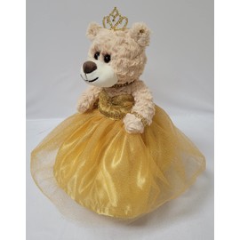 KINNEX COLLECTIONS SINCE 1997 12" Quince Anos Last Doll Teddy Bear with Dress (Centerpiece) ~ ARC09832-6 (Gold)