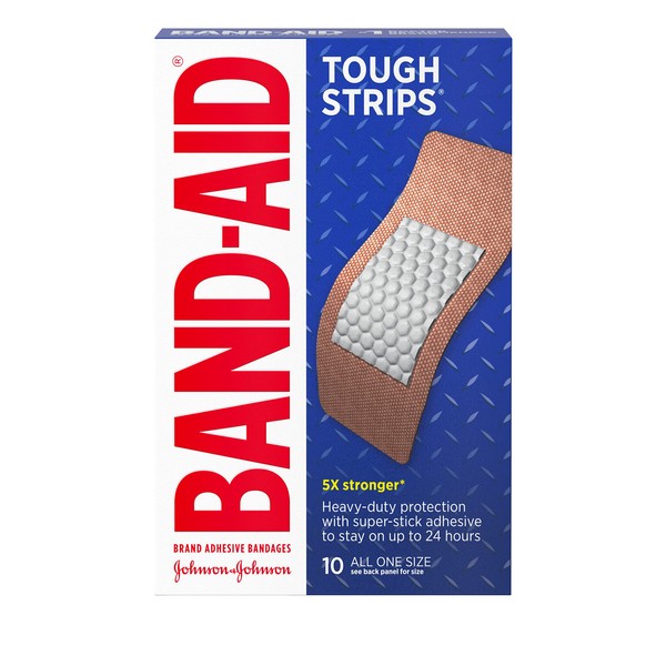 BAND-AID Tough-Strips Adhesive Bandages Extra Large 10 Each (Pack of 3)