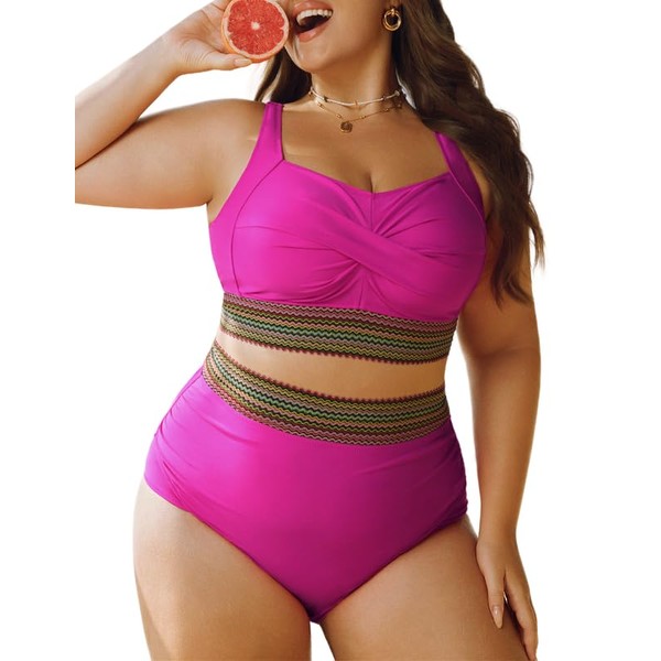 Hanna Nikole Women's Large Size Bikini Set, Tummy Control Swimwear,