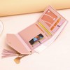 2 Pieces Women's Wallet, Pu Leather Wallet, Tassel Pendant Wallet,