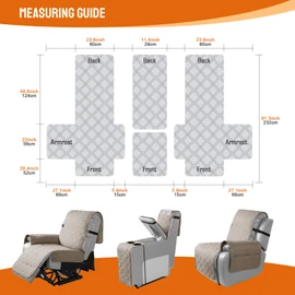 VANSOFY Loveseat Recliner Cover with Console 100% Waterproof Sofa Slipcovers Non-Slip Reclining Couch Cover Split Sofa Covers Furniture Protector for Pets, Dogs（Khaki）