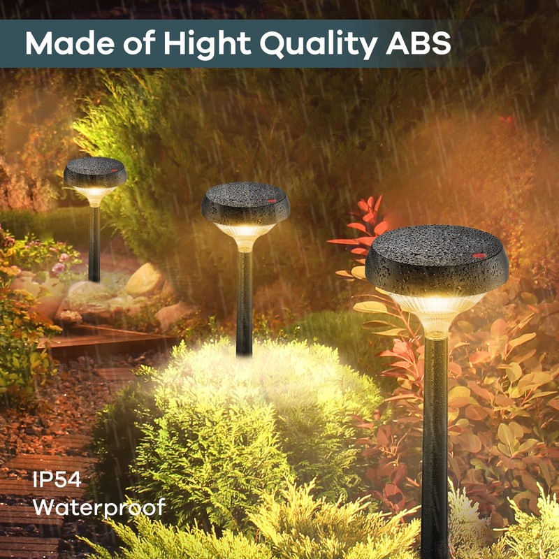 Linkind Solar Pathway Lights 4 Pack, Solar Lights Outdoor, Warm