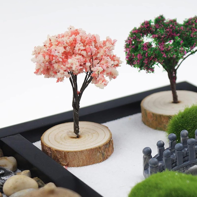 DinQ Meditation Japanese Zen Garden, Sand Garden Tools Accessories Box
