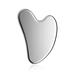 Stainless Steel GuaSha Stone Metal Gua Sha Scraping Massage Tool GuaSha Stone Massage Board Face Matel Scraping Tool for Face, Neck, Back Skin Care