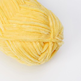 NICEEC Chenille Yarn Blanket Yarn Light Worsted Weight Yarn for Knitting Fancy Yarn for Crochet Weaving DIY Craft Total Length 200m (218yds, 100g)_Yellow