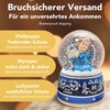 Snow Globe Christmas Angel Blue with Silver Harp | Base