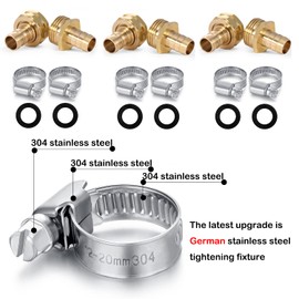 Garden Solid brass Hose Repair Connector with Clamps,Fit for Garden Hose Fitting,Male and Female Hose Fittings 10 Set (5/8"-10 Set)