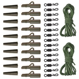 SHADDOCK 37pcs Carp Fishing Accessories Kit Quick Change Swivels Rig Tube Safety Leader Clips Rubber Sleeves Carp Fishing Hair Rigs Set