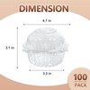 Slomg 100 Pack Plastic Cupcake Containers with Dome Lids, Disposable