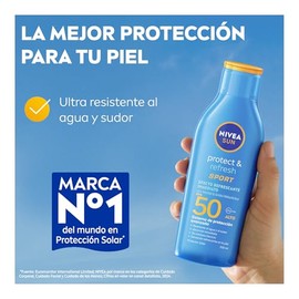 Protector Solar Corporal NIVEA SUN Protect & Refresh Sport En Loción FPS 50+ 200Ml, Rápida Absorción