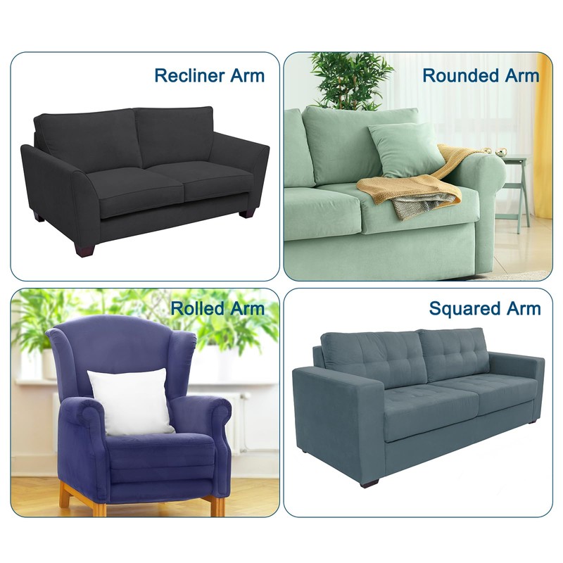 uxcell 2pcs Stretch Armrest Covers for Chairs/Sofas, Couch Arm Covers