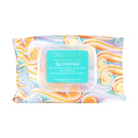 Pacifica Beauty - Glowing Makeup Remover Wipes - Glycolic Acid, Coconut Water, Aloe Infused - Daily Cleansing + Exfoliating - Clean Skin Care - Plant Fiber Facial Towelettes - Vegan