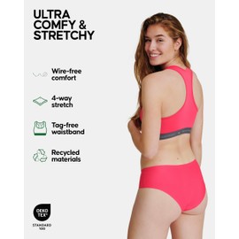 DANISH ENDURANCE Sports Bra for Women, Lightweight Racerback Compression Bralette, for Workouts (Pink, X-Large)