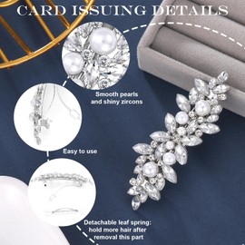 4Pcs Sparkly Rhinestone Hair Clips for Women Teens, Silver Flower Crystal Hair Claw,Metal Alloy Hair Barrettes Accessories for Wedding, Party, Daily Wear Mothers Day