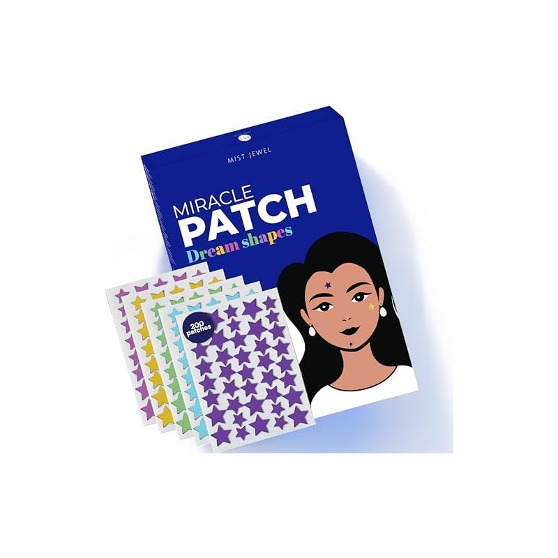Mist Jewel Parches para Acné en Estrella, Hidrocoloide, 200 Piezas