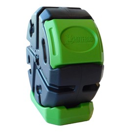 FCMP Outdoor HOTFROG Half Size Rolling Single Chamber Batch Tumbling Composter - Outdoor Rotating Garden Compost Bin (HF-RC2000WB-GRN) Black & Green (19-Gallon)