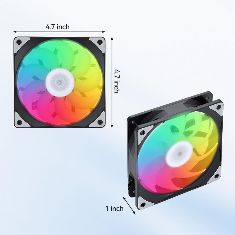ELUTENG 4 Pack 120mm ARGB Fan 4 Pin PWM Max
