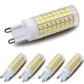 G9 Led Bulb, 8W G9 Led Bulb Dimmable, Bi Pin Base(Led Bulb G9 Base), Daylight 6000k, 100W Equivalent Crystal Chandelier, G9 Led Light Fixture Used for Wall Sconce Cabinet Light. 4 Pack