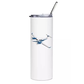 Beechcraft King Air 250 Stainless Steel Water Tumbler with straw - 20oz.