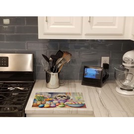 Caroline's Treasures DAC6901LCB Decorating Easter Shih Tzu Glass Cutting Board Decorative Tempered Glass Kitchen Cutting and Serving Board Large Size Chopping Board