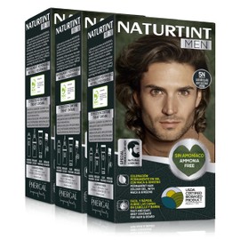 Naturtint Men Permanent Hair Colour Without Ammonia, Especially for Men, 100% Grey Coverage, Natural and Long-Lasting Colour, Natural Ingredients, 5N Light Brown, Pack of 3