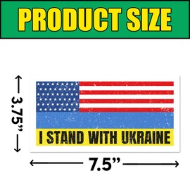 BAVAHA (3pcs) [7.5"x3.75"] I Stand with Ukraine Bumper Sticker Ukraine Ukrainian Stickers Ukraine Flag United State Support Ukraine Decal Political Resist Bumper Decal for Car Truck Auto Windows
