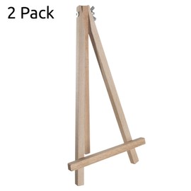 WooDeeDoo (2 Pcs.) Small Wooden Table Top Easel | 25 cm | Solid Beech Wood Desk Art Canvas Display Stand for Name Wedding Cards Pictures Photos Crafts up to A4