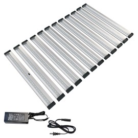 EShine 12 Panels 12 inch LED Dimmable Under Cabinet Lighting Kit, Hand Wave Activated - Touchless Dimming Control - Deluxe Kit, Cool White (6000K)