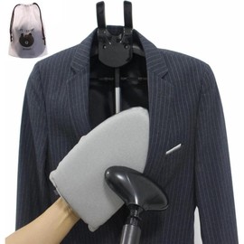 Garment Steamer Ironing Gloves with Finger Loop,Hanging Garment ironing hine board,Standing ironing hine,Anti steam gloves,Heat resistant clothing steam engine gloves (Grey) - Color: grey