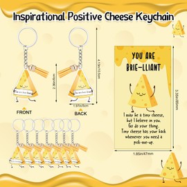 Siifert 36 Sets End of Year Student Gifts Emotional Support Cheese Keychain Positive Cheese Motivation CNA Week Graduation Gifts
