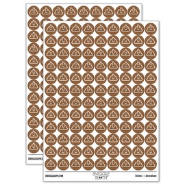 Smile Poop Face Emoticon 200+ Round Stickers - Gloss Finish - 0.50" Size - Brown