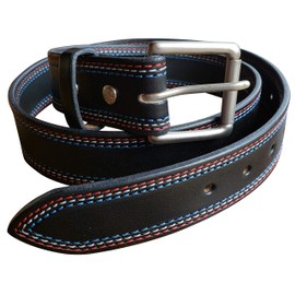 Red, White & Blue Stitched, Freedom Belt, Full Grain Leather, Made in the USA